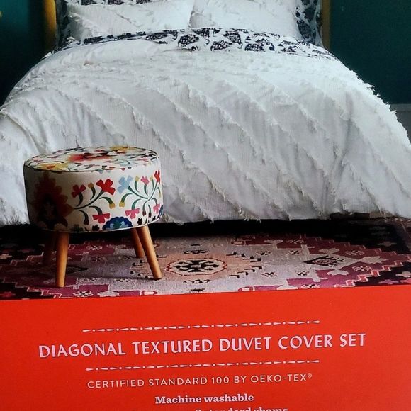 Opalhouse Bedding King Size Opalhouse Diagonal Textured Duvet Cover